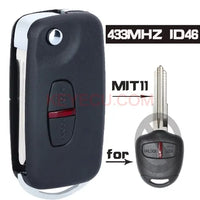 Thumbnail for Mofiied Flip Remote Key 2 Buttons 315/433MHz for Mitsubishi Mirage 2012 2013 2014 2015 2016