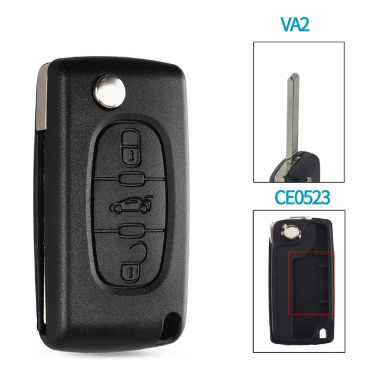 For Peugeot 207 307 407 308 607 VA2 CE0523 3 Button Remote Car Key Fob Case Shell