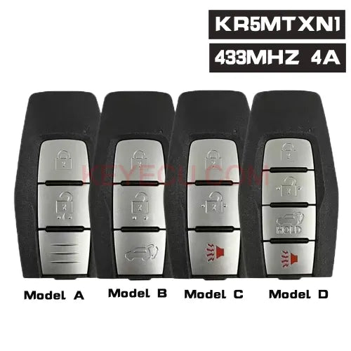 KR5MTXN1 Smart Remote Control Car Key Fob 2/ 3 /4 Buttons 433MHz 4A Chip for Mitsubishi Outlander 2021 2022 2023