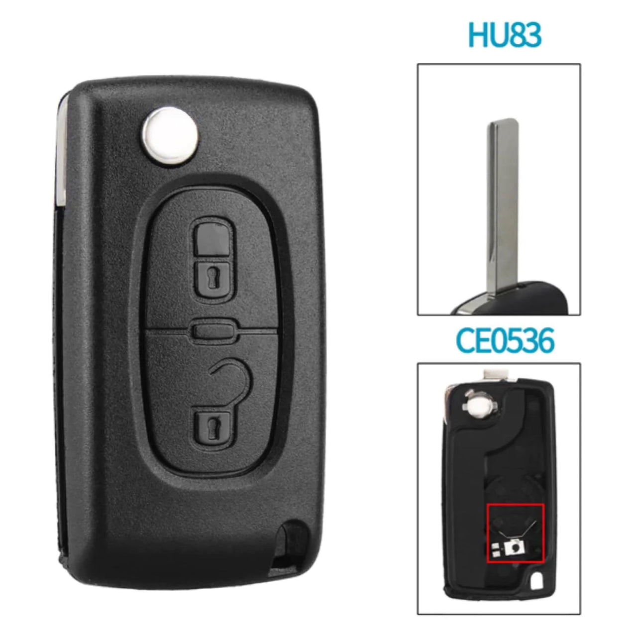 For Peugeot HU83 CE0536 2 Button Remote Car Key Fob Shell Case