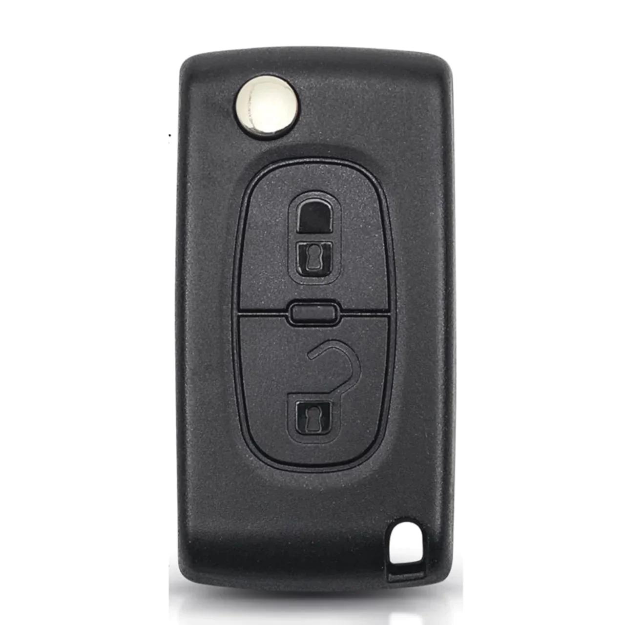 For Peugeot Citroen 433MHz ID46 CE0523 HU83 2 Button Flip Remote Car Key Fob