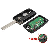 Thumbnail for For Peugeot 207 307 308 407 CE0536 ASK 433MHz ID46 HU83 Flip 3 Button Remote Car Key Fob