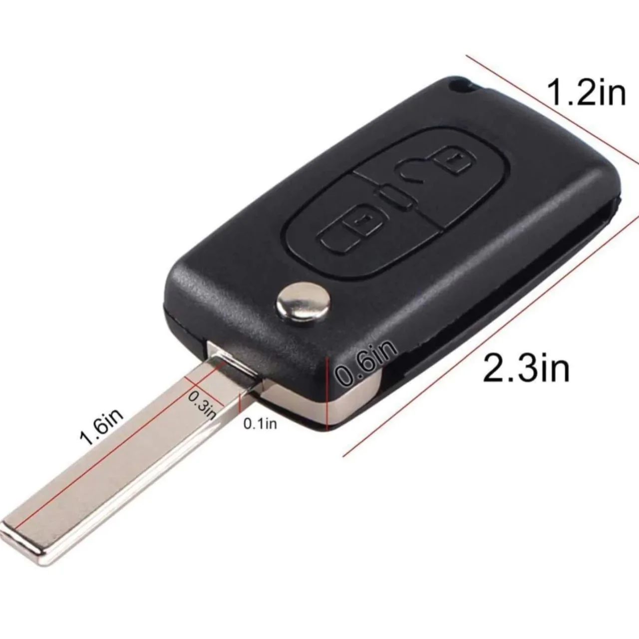 For Peugeot 207 307 308 407 433MHz ASK ID46 CE0536 HU83 2 Button Remote Flip Car Key Fob