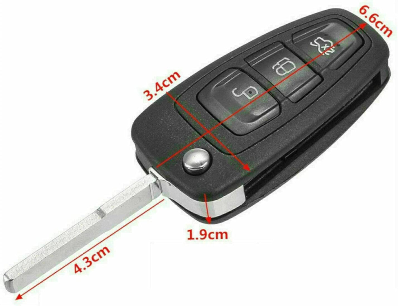 For Ford HU101 3 Button Flip Folding Remote Car Key Fob Shell Case