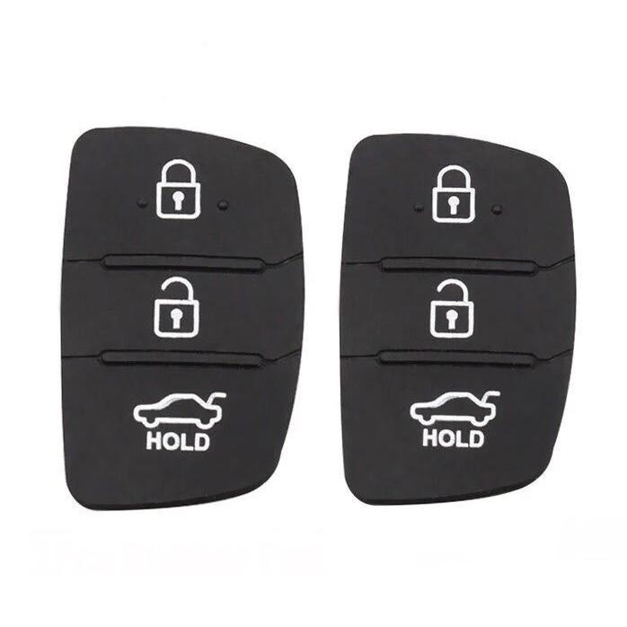 For Hyundai ix20 ix30 ix35 ix45 3 Button Rubber Key Pad - 2PCS