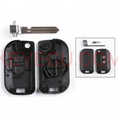 Modified Folding Remote Key Shell 2 Button for Nissan MICRA K12 Note Qashqai Navara