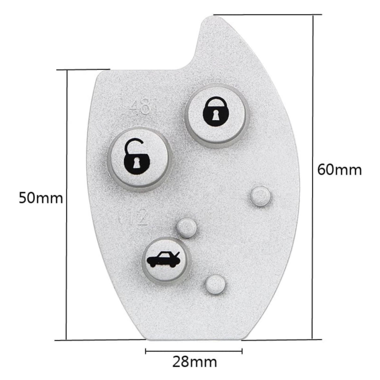 For Citroen Sega 3 Button Remote Rubber Pad