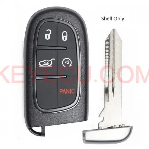 Smart Remote Key Fob Shell Case 5 Button Pad Cover for Jeep Cherokee Ram GQ4-54T