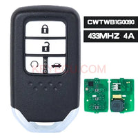 Thumbnail for CWTWB1G0090 4 Button Smart Card Remote Auto Car Key 433MHz 4A Chip for Honda Accord 2018 2019