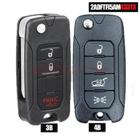 Thumbnail for OEM 2ADFTFI5AM433TX 433MHz with Chip Megamos AES 4 Buttons Flip Remote Key for Fiat 500X Jeep Renegade 2016 2017 2018 SIP22 Blade