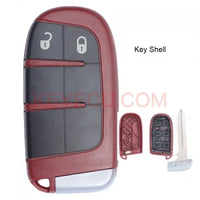 Thumbnail for Red Replacement Remote Key Shell Case Fob 2 Button for Chrysler Jeep Dodge 2011-2018