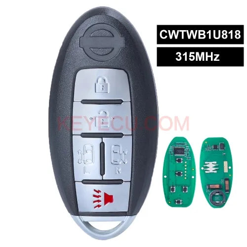 CWTWB1U818 315MHz 5 Button for Nissan Quest 2011 2012 2013 2014 2015 2016 2017 Remote Key Fob