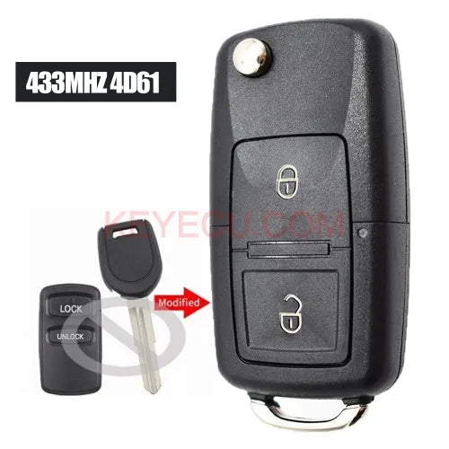 Upgrade Flip Remote Key Fob 433MHz 4D61 Chip for Mitsubishi Outlander Lancer 2003 2004 2005 2006 Mit11 Blade