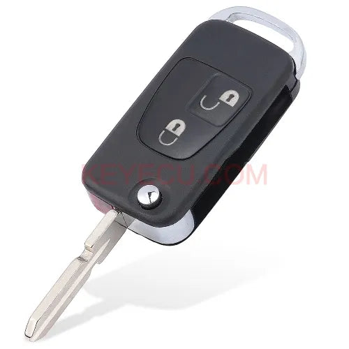 Flip Remote Key Shell 1 Button for Mercedes-Benz C E ML S HU39 Blank Blade