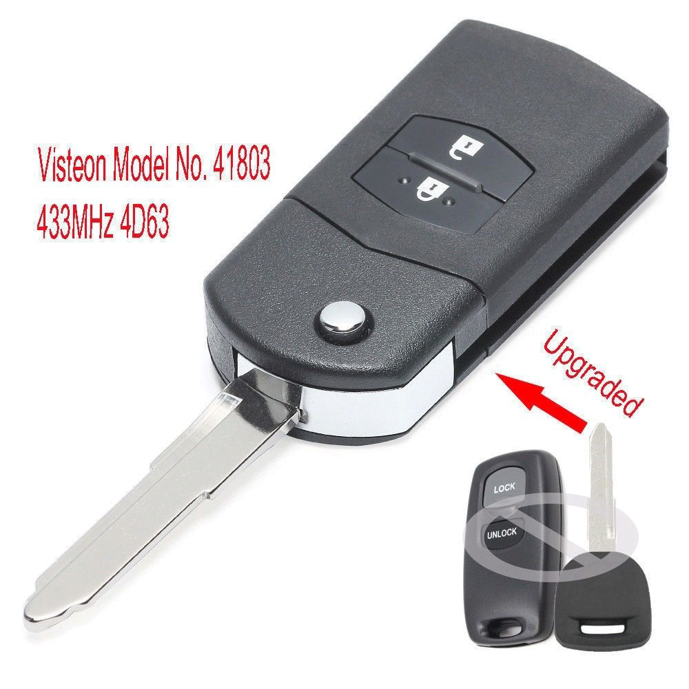 For Mazda 2 3 6 2002-2005 41803 433MHz 4D63 2 Button Remote Car Key Fob