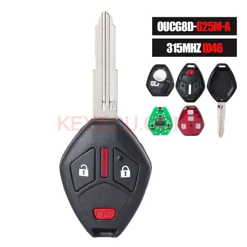 OUCG8D-625M-A 315MHz ID46 Remote Key FOB for fit Mitsubishi Outlander i-MiEV 2007-2016 , PN: 6370A148