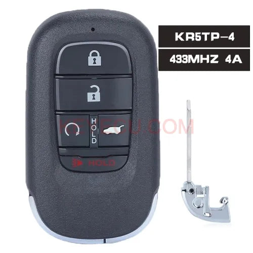 Keyless Go Smart Remote Key FSK 433.92MHz 4A Chip Fob for Honda Civic HR-V 2022 2023 FCCID: KR5TP-4 HO01