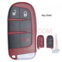 Thumbnail for Red Replacement Remote Key Shell Case Fob 2+1 Button for Chrysler Jeep Dodge 2011-2018