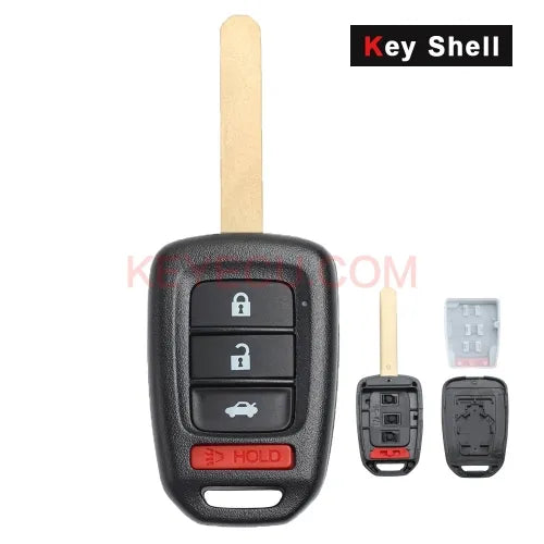 Remote Key Shell Case Fob 4 Button for Honda Civic CR-V Accord With Logo