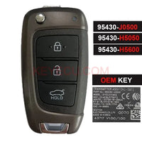 Thumbnail for OEM Genuine 95430-J0500 ,95430-H5050, 95430-H5600 Smart Remote Flip Key Fob 3 Button 433MHz for 2018 2019 Hyundai Accent