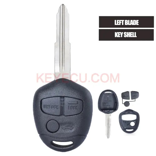 Top Remote Key Shell 3 Button for Mitsubishi Lancer EX Left Blade