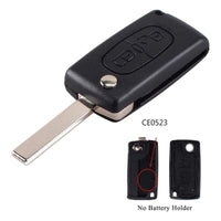 Thumbnail for For Peugeot No Battery Holder CE0523 HU83 Blade 2 Buttons Flip Remote Key Shell Case