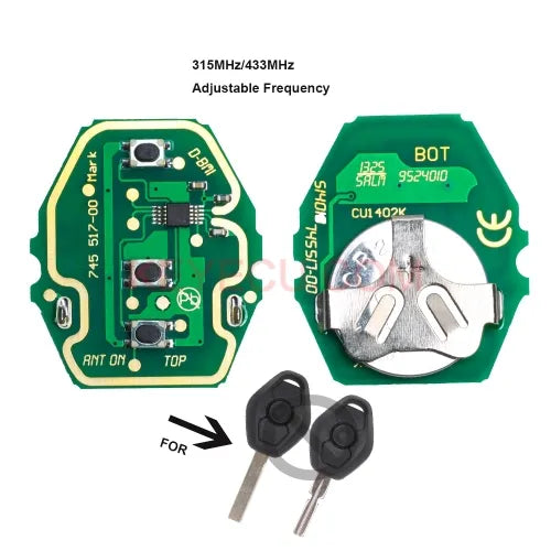 Ews Remote Control Circuit Board for BMW 3 Button 315/433MHz Without Key Shell