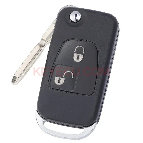 Flip Remote Key Shell 1 Button for Mercedes-Benz C E ML S HU39 Blank Blade