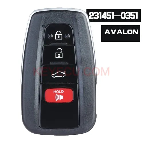 Board ID: 231451-0351 G 4 Button Smart Remote Keyless Car Key 314.3MHz for Toyota AVALON 2020 FCC ID: HYQ14FBC