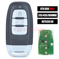 Thumbnail for Keyless Go 8TO 959 754J Smart Remote Car Key 3 Buttons Fob 315/433/868Mhz PCF7945AC Chip for Audi A4 A5 A6L A7 A8 Q5