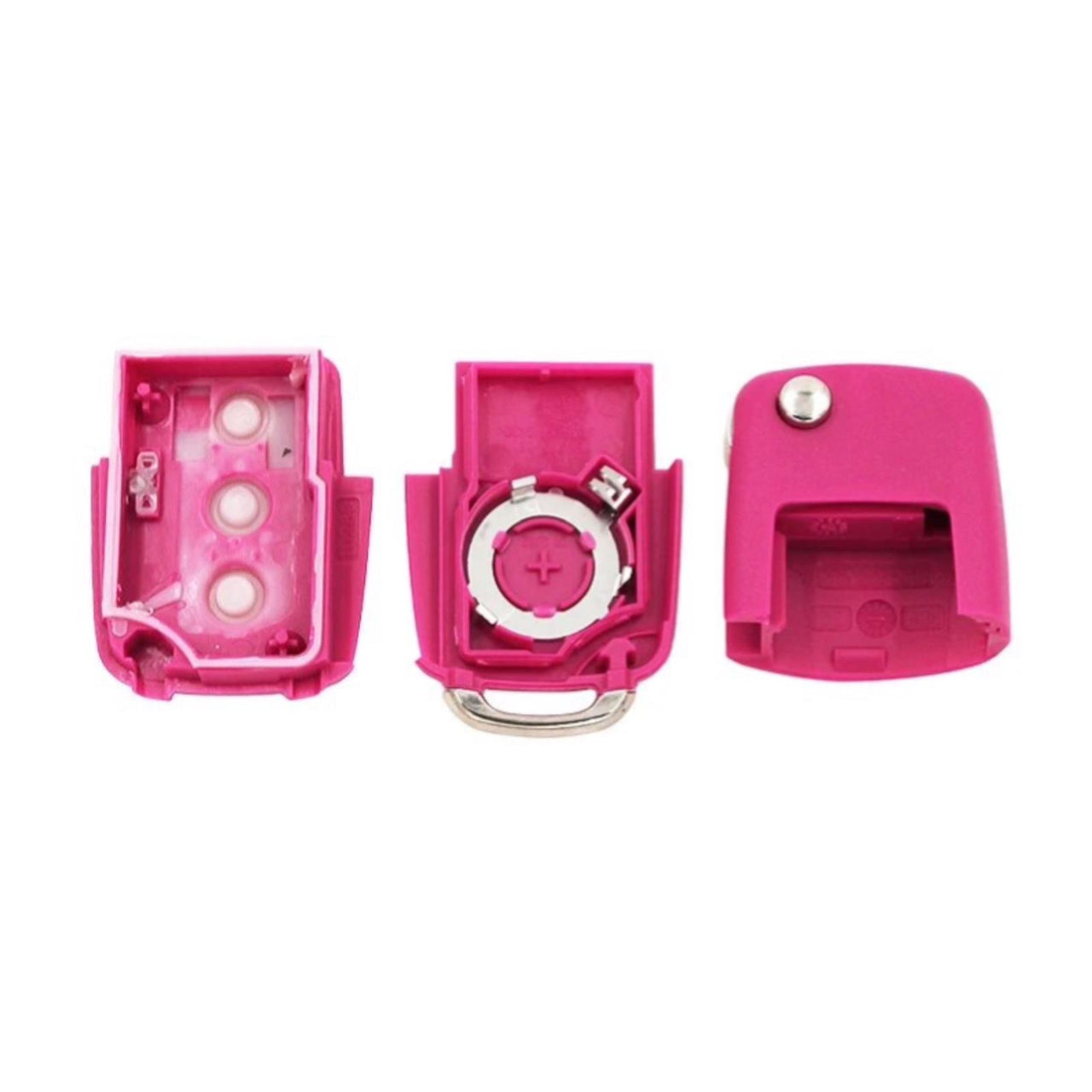 For Volkswagen Seat Skoda 3 Button Pink Remote Car Key Fob Shell Case