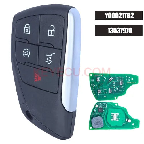 FCCID: YG0G21TB2 , PN: 13537970 Smart Key 5 Button ASK 434MHz ID49 Chip HU100 for Chevrolet Suburban Tahoe 2021 2022