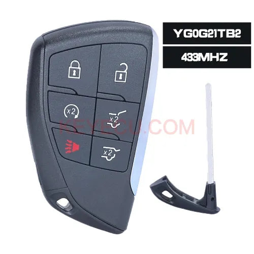 FCCID: YG0G21TB2 PN: 13541567 Smart Remote Key 433MHz 6 Button Fob for GMC Yukon XL Denali Chevrolet Suburban Tahoe 2021 2022