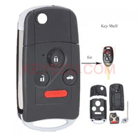 Thumbnail for Flip Remote Key Shell Case Fob 4B for Honda Accord Civic Pilot W/ Button Pad