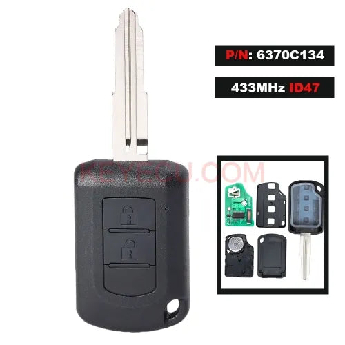 P/N: 6370C134 Remote Head key Fob 434MHz ID47 2 Button for MITSUBISHI ECLIPSE CROSS GK1W/2W/9W 2017.10.1-2020.12.3