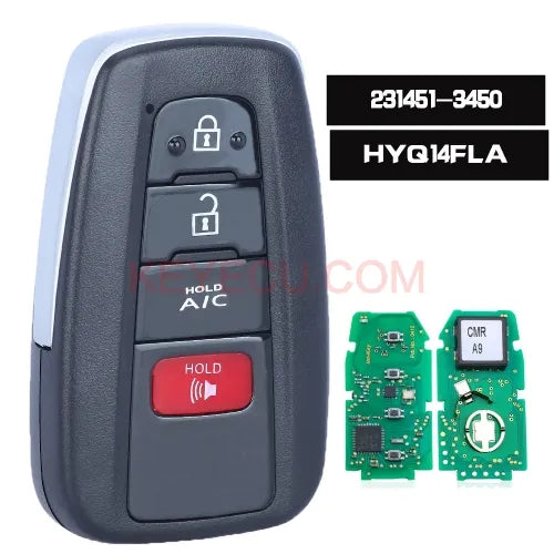 231451-3450 HYQ14FLA Smart Remote Key 4 Button Fob 314.3MHz for 2019 2020 2021 Toyota Prius Prime