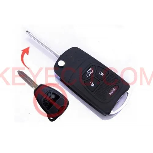 Modified Flip Remote Key Shell 3+1 Button for Chrysler