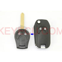 Thumbnail for Modified Folding Remote Key Shell 2 Button for Nissan Cube Micra Note Qashqai Juke