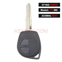 Thumbnail for Model: T79M0 DELPHI Remote Car Key With 2 Buttons 433.92MHz ID47 Chip HU87 Uncut Blade for Suzuki Fob 37182-78M00