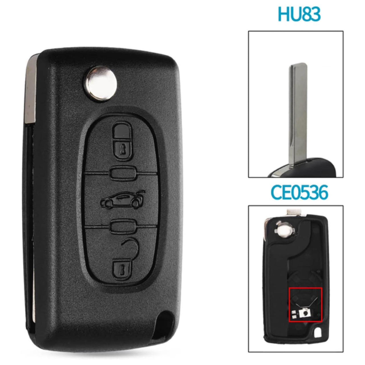 For Peugeot Citroen HU83 CE0536 Remote Car Key Fob Shell Case