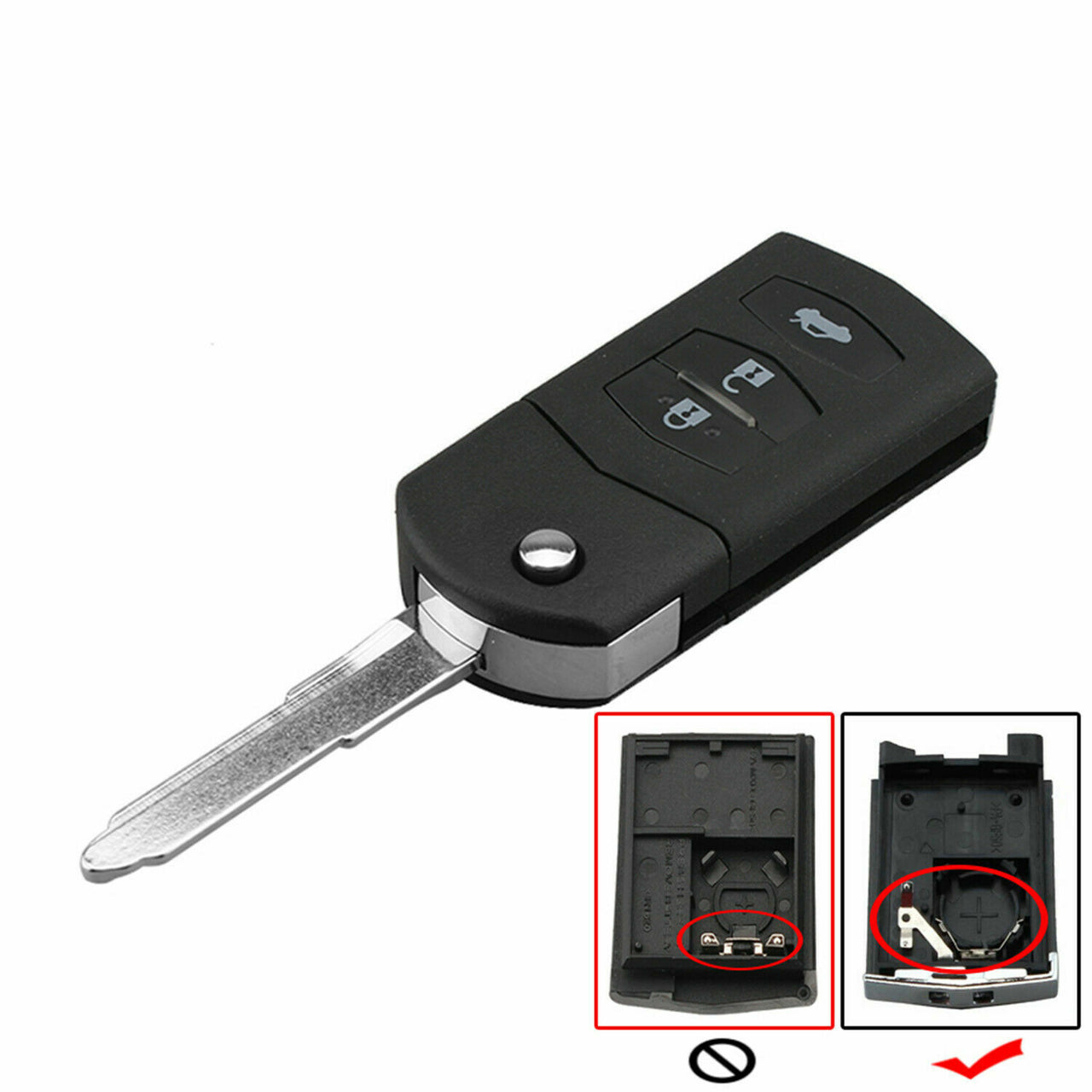 For Mazda 2 3 5 6 RX8 MX5 3 Button Remote Key Shell  Replace Flip Car Case