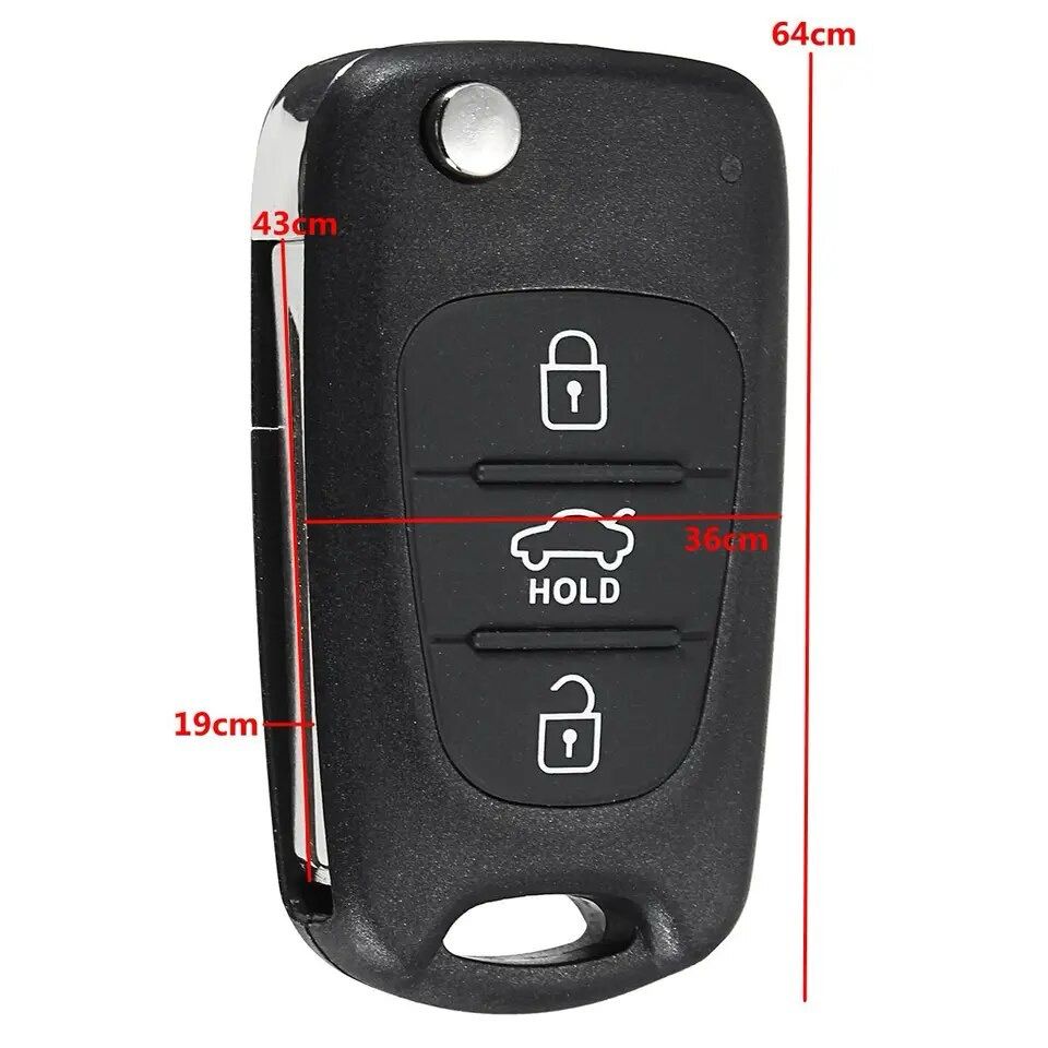 For Kia Soul Sedona Carens Optima 3 Button Car Key Fob Shell Case