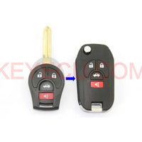 Thumbnail for Modified Folding Remote Key Shell 3+1 Button for Nissan Maxima Altima Sentra Versa