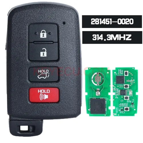 Board ID: 281451-0020 G Smart Remote Key 4 Button Fob 314.3MHz for Toyota RAV4 2013-2018 FCCID: HYQ14FBA