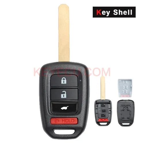 Remote Car Key Shell Case 3+1 Button for 2013-2016 SUV Honda Accord Civic MLBHLIK6-1T With Logo