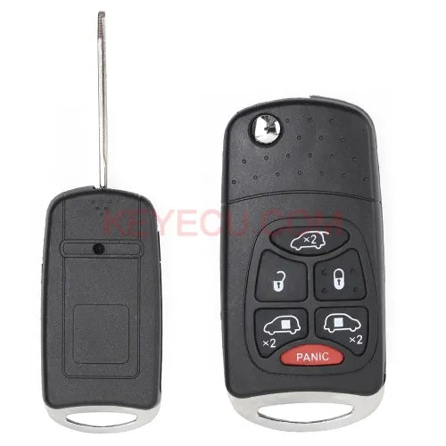 Modified Flip Remote Key Shell 6 Button for Chrysler