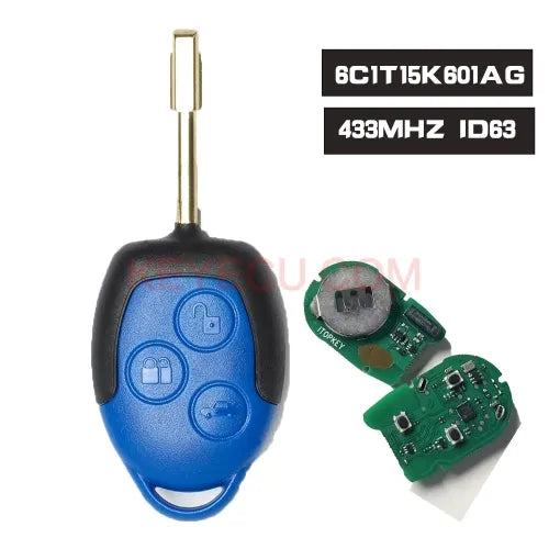 6C1T15K601AG Cheap Remote Key FOB 3 Button 433MHz 4D63 Chip for Ford Transit WM VM 2006-2014 FO21