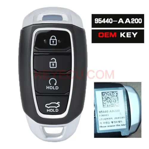 P/N: 95440-AA200 OEM Keyless Go Smart Remote Control Car Key Fob With 4 Buttons 433MHz 6A for Hyundai Elantra 2020-2022