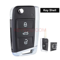 Thumbnail for 3 Button Modified Folding Remote Case Shell For Volkswagen VW Golf 7 GTI MK7 Skoda Octavia A7 Seat Key Cover