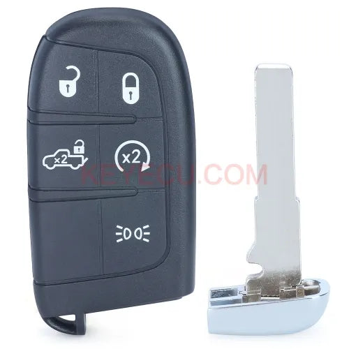 Smart Remote Key Shell Case 2/3/4/5 Button for Fiat 500 500L 500X